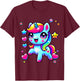 Kawaii Rainbow Unicorn | Magic Gift , Black, S T-Shirt - T-Shirt | Maroon