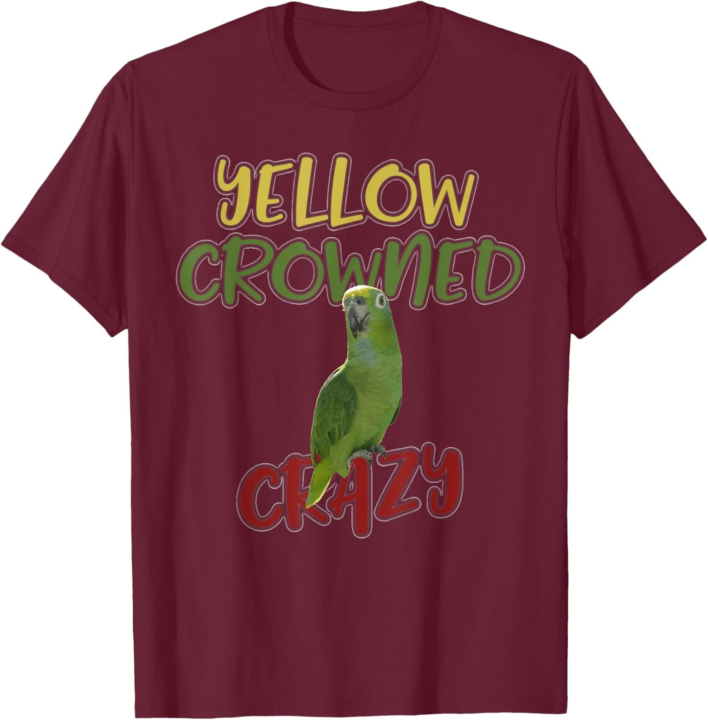 Yellow Crowned Crazy Parrot Shirt Kids Adult Costume Gift T-Shirt - T-Shirt | Maroon