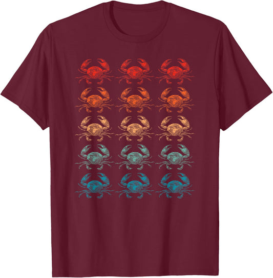 Retro Crabs Fishing Expert Crabbing Crab Lover T-Shirt - T-Shirt | Maroon