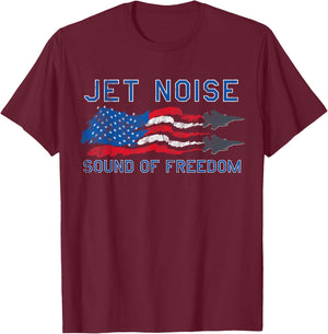 Sound of Freedom Jet Noise American US Flag T-Shirt - T-Shirt | Maroon