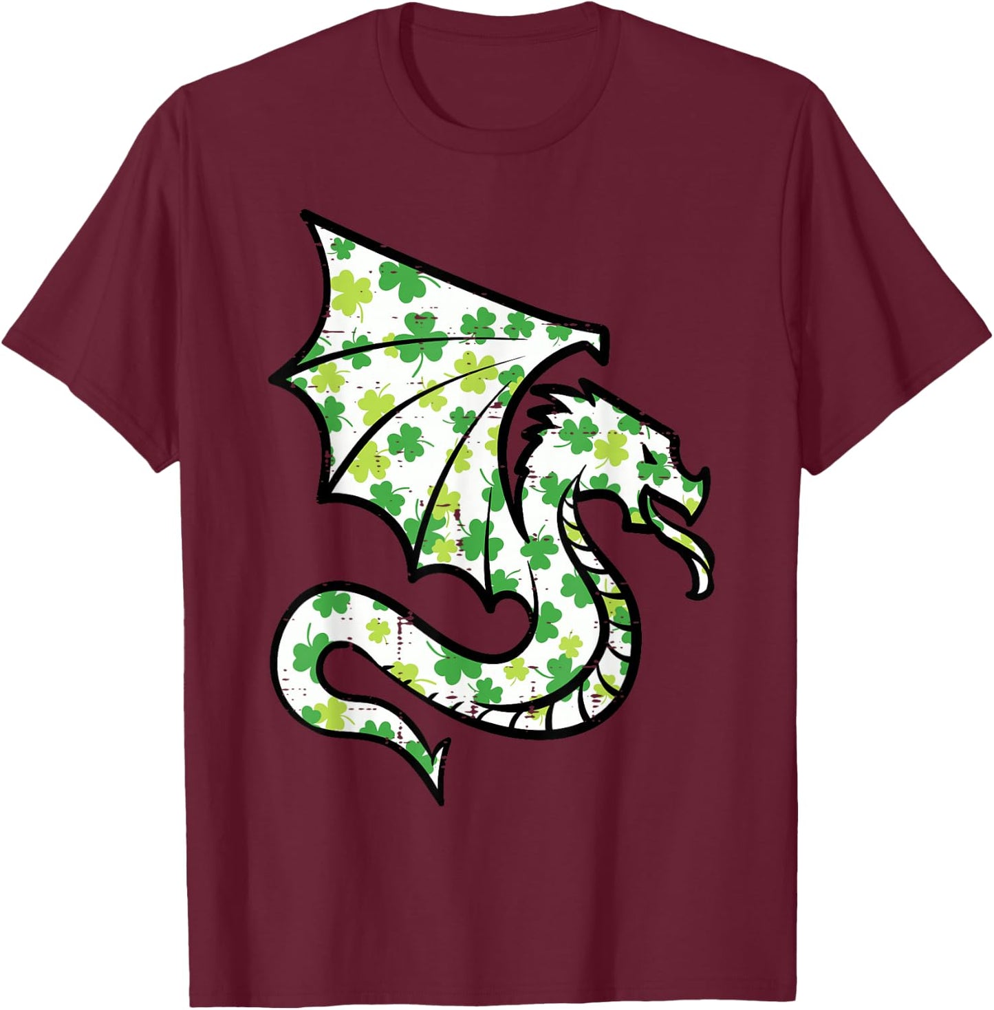 St Patricks Day Dragon Shamrocks Saint Pattys Women Kids Men T-Shirt - T-Shirt | Maroon