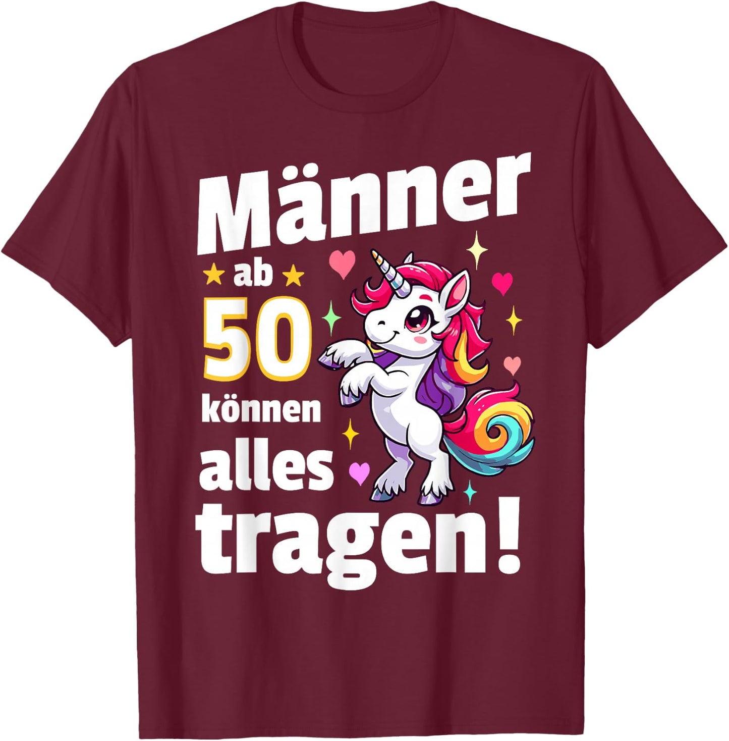 50th Birthday Man Funny Men from 50 Sayings 50s Decorative , black T-Shirt - T-Shirt | Maroon