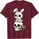 Goth Bunny Creepy Cute Skull Gothic Aesthetic Skull Rabbit T-Shirt - T-Shirt | Maroon