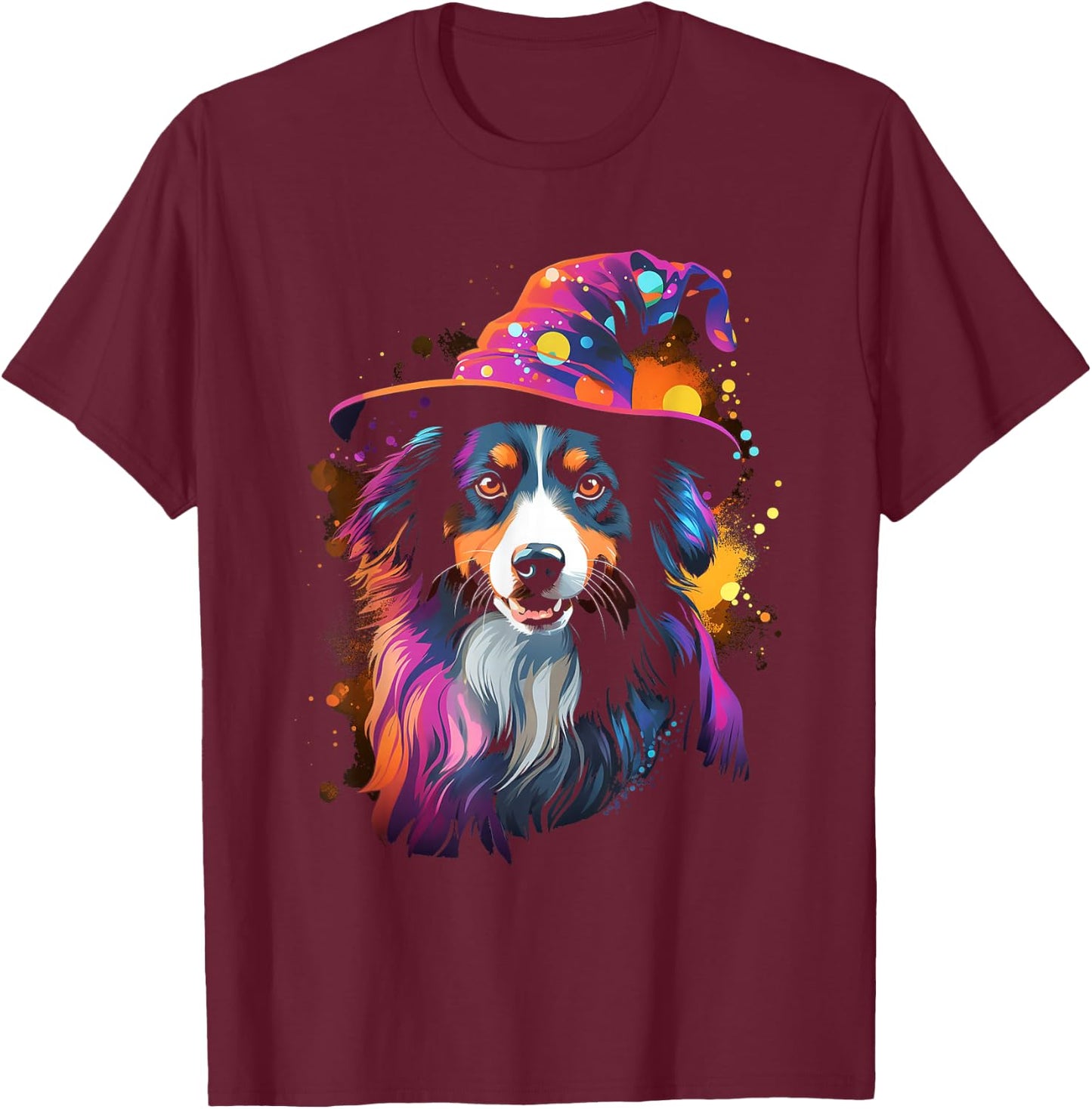 Australian Shepherd Halloween Dog Pet Owner T-Shirt - T-Shirt | Maroon