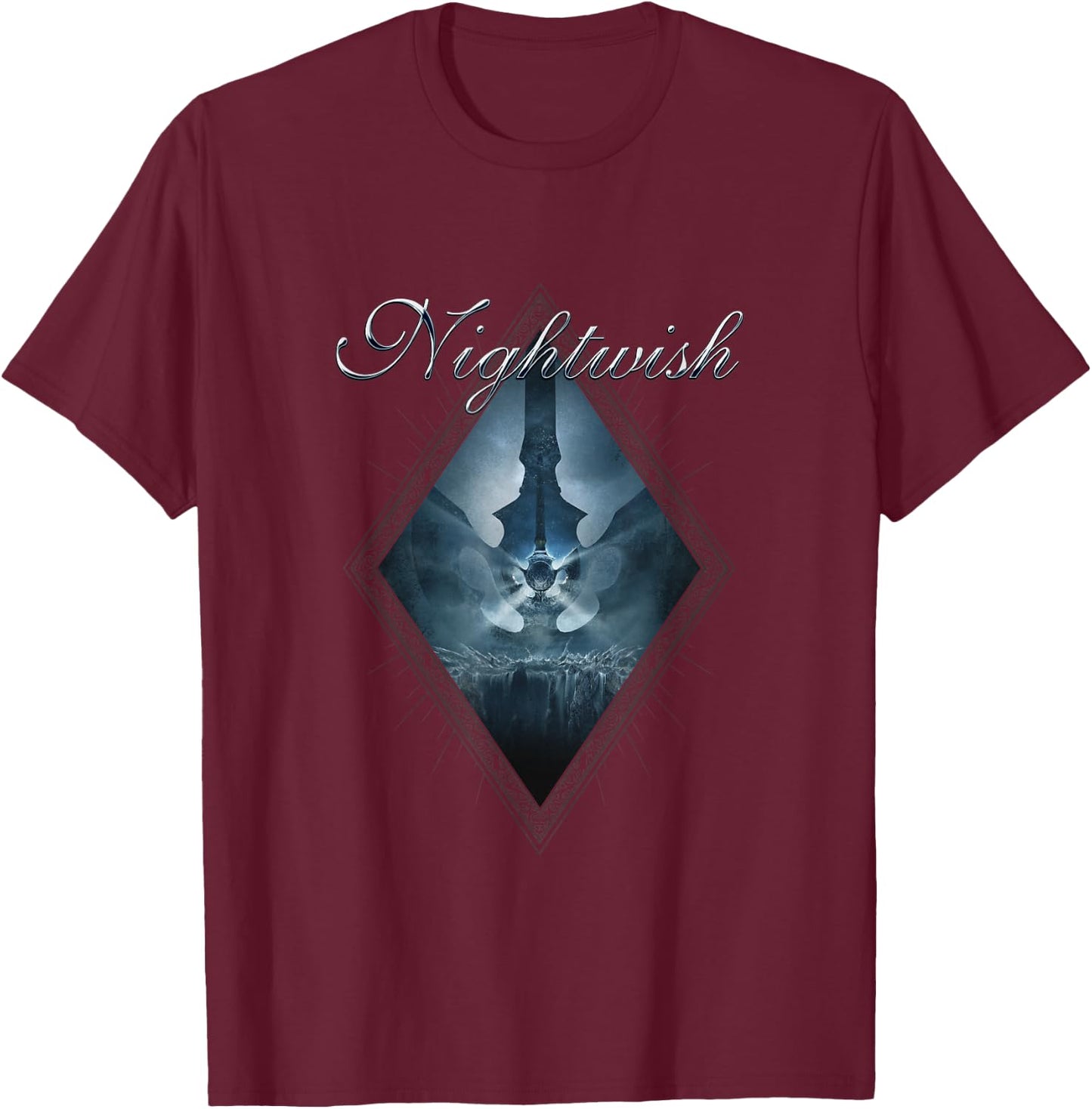 Dark Passion Play (album cover + Nightwish logo) T-Shirt - T-Shirt | Maroon