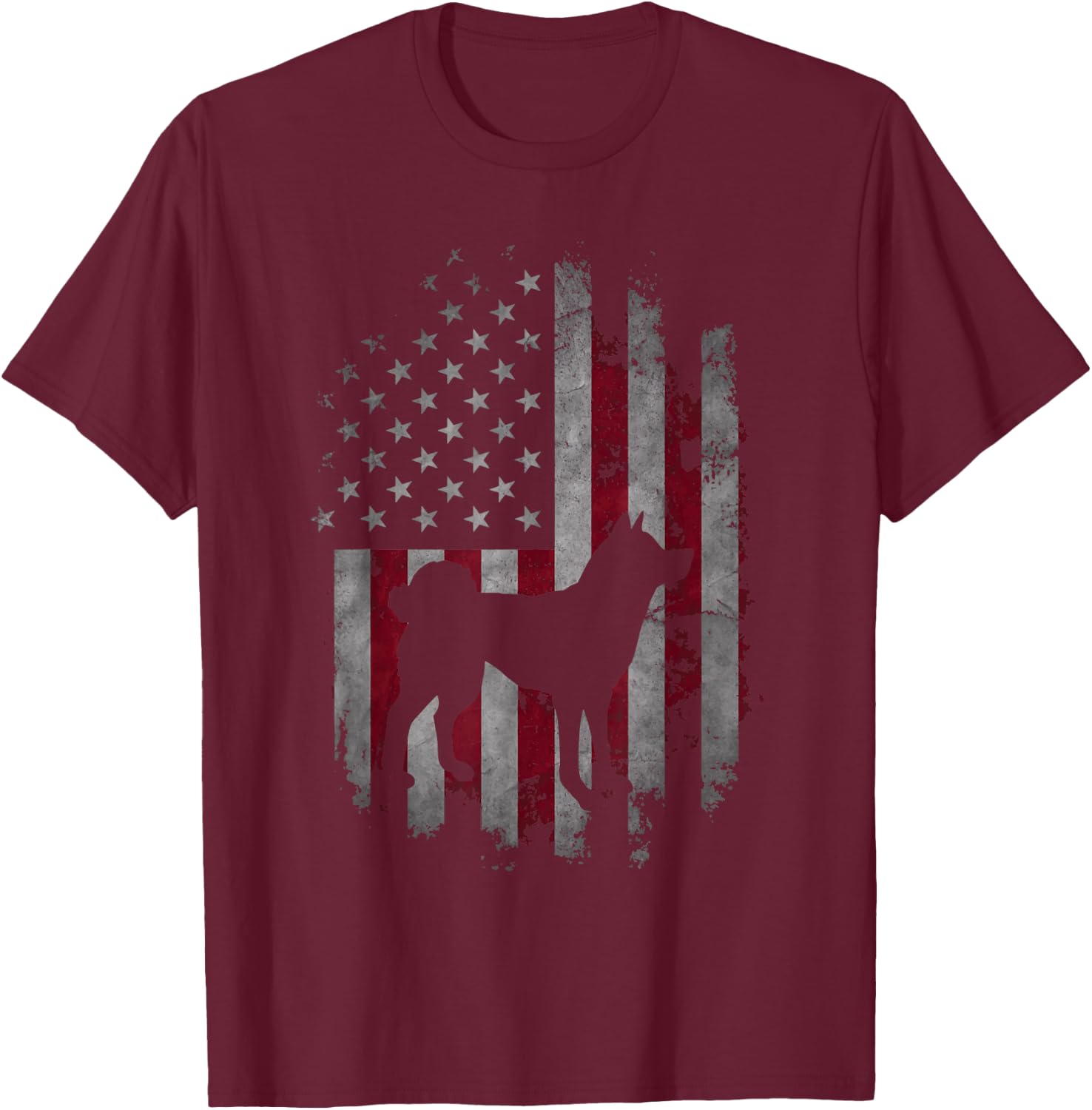 Patriotic Akita - USA American Flag Dog Trainer Canine Lover T-Shirt - T-Shirt | Maroon