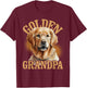 Golden Grandpa - American Flag Dog Owner Canine Lover Women Men T-Shirt - T-Shirt | Maroon