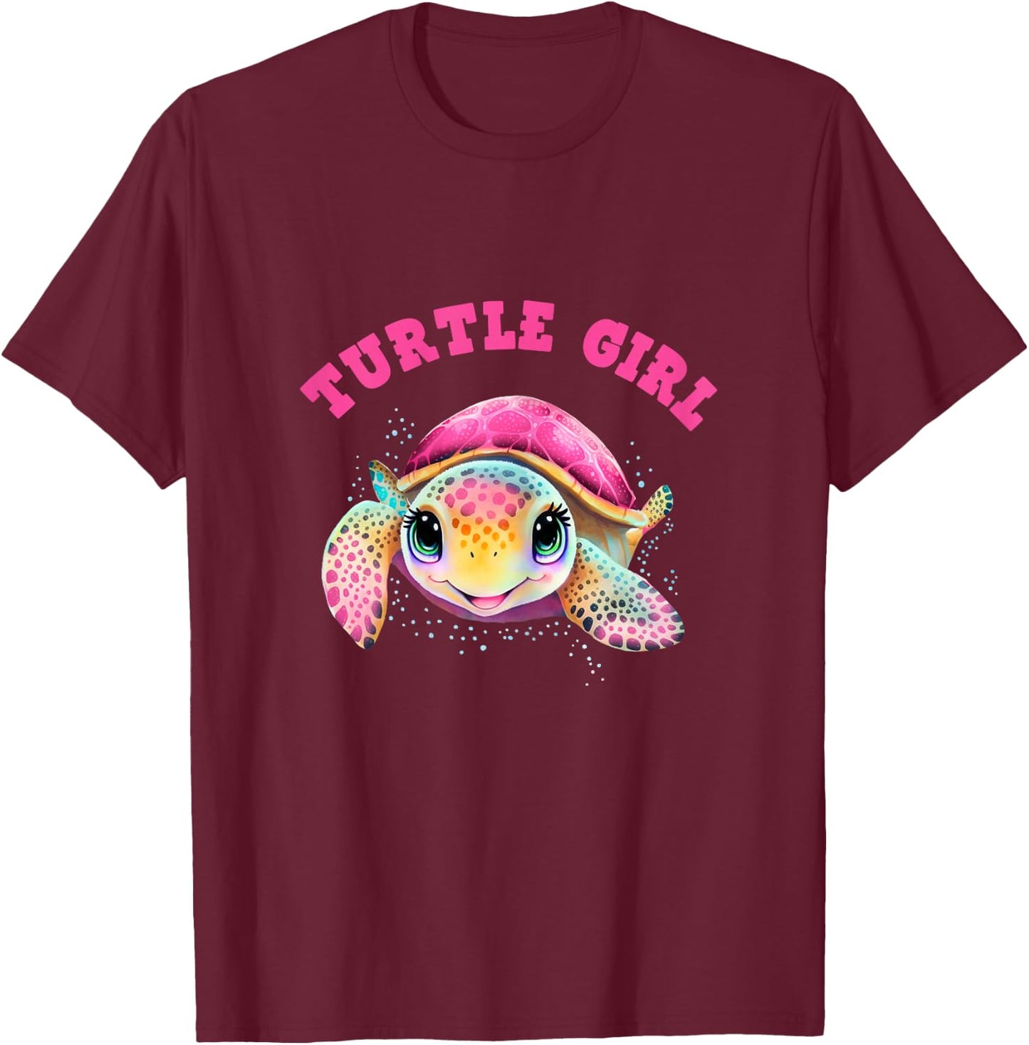Turtle Girl, Earth Day Outfit for Girls, Girls Turtle , black T-Shirt - T-Shirt | Maroon