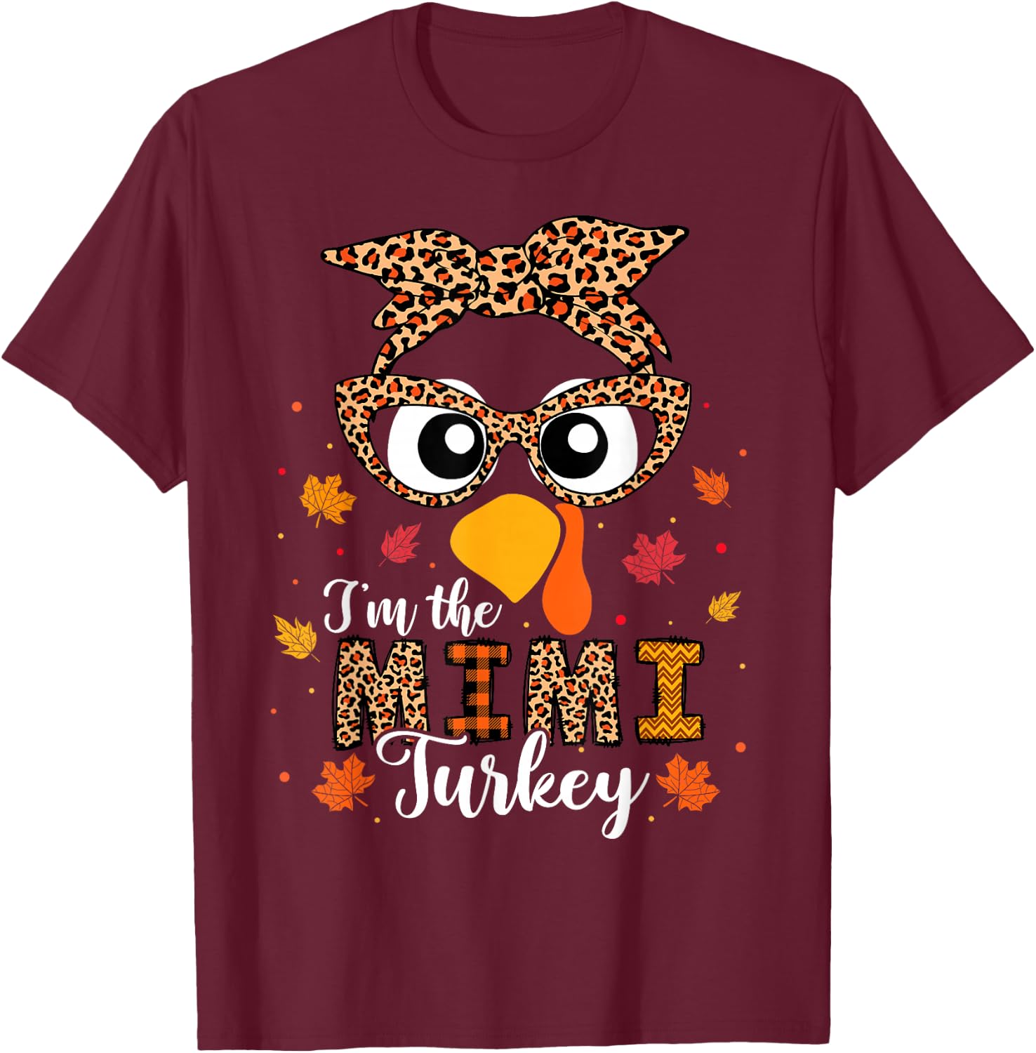 I'm the Mimi Turkey Matching Family Thanksgiving 2024 T-Shirt - T-Shirt | Maroon