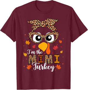 I'm the Mimi Turkey Matching Family Thanksgiving 2024 T-Shirt - T-Shirt | Maroon