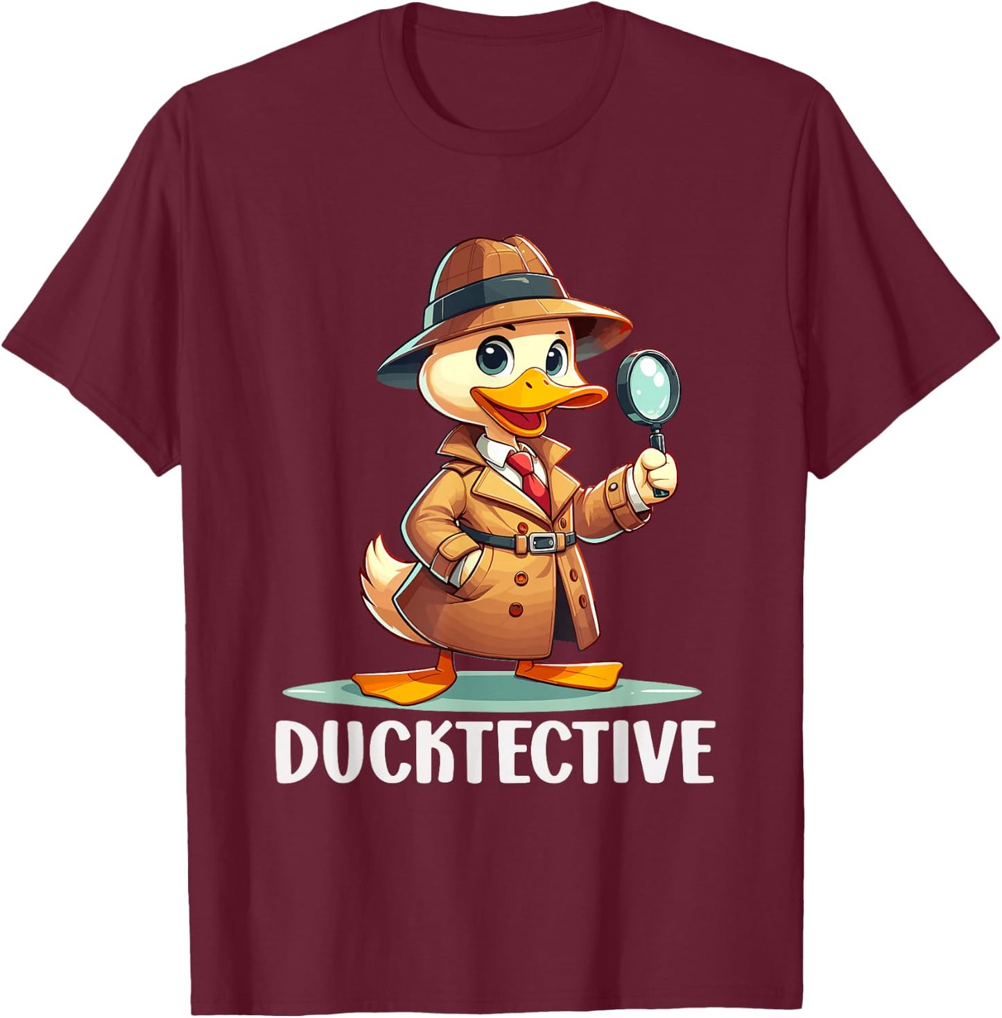 Private Investigator PI Funny Duck Pun Detective Spy T-Shirt - T-Shirt | Maroon
