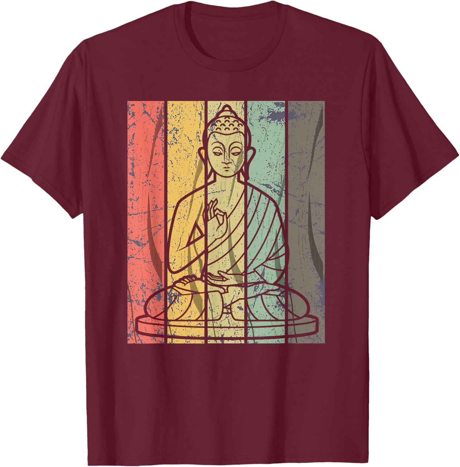 Buddha Meditation Shirt Let It Go and Breathe Shirt Gift T-Shirt - T-Shirt | Maroon