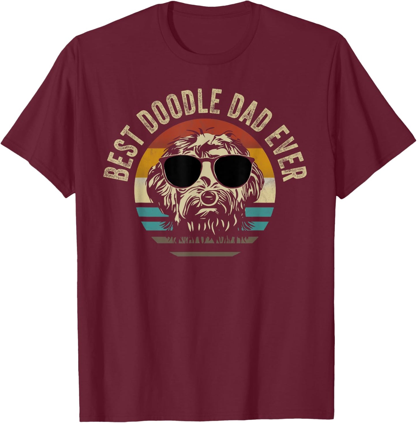 Best Doodle DAD ever Goldendoodle dog Retro Gift T-Shirt - T-Shirt | Maroon