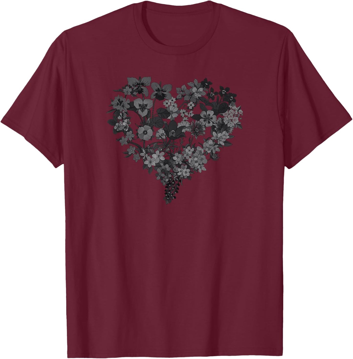 Flower Graphic Wildflower Floral Gardening Boys T-Shirt - T-Shirt | Maroon