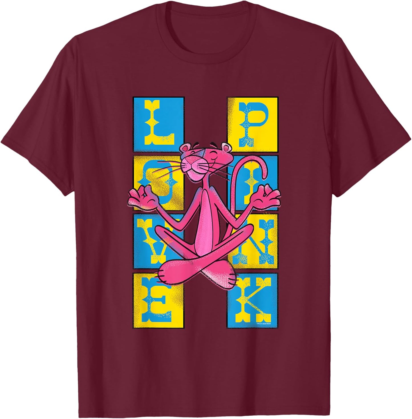 Pink Panther Vintage Love & Pink Zen Chalk Art T-Shirt - T-Shirt | Maroon