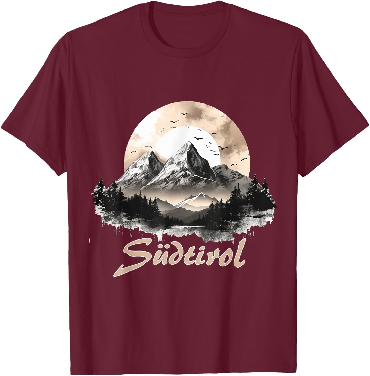 Südtirol mit Berge für Südtiroler & Südtirolerinnen T-Shirt - T-Shirt | Maroon