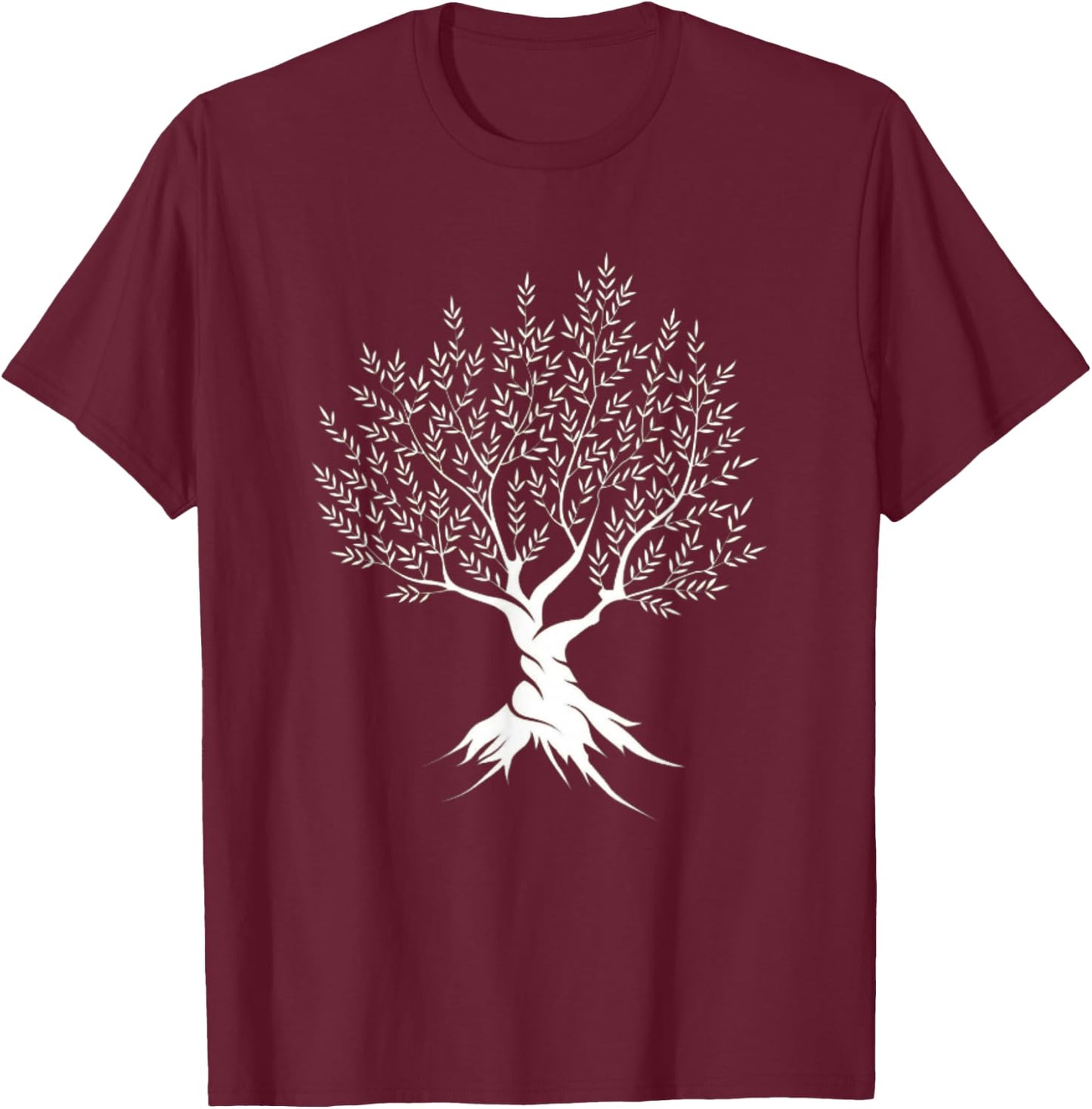 Olive Tree Vintage Mediterranean Nature Graphic T-Shirt - T-Shirt | Maroon