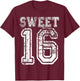 16th Birthday Sweet Sixteen Party 16 Girls Varsity Grunge T-Shirt - T-Shirt | Maroon