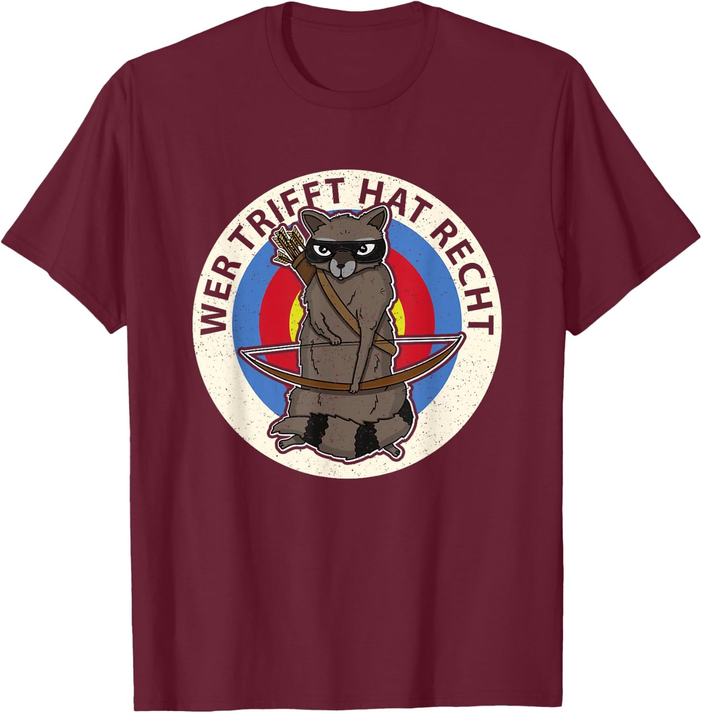 Bogenschütze Bogenschießen Bogensport Zielscheibe Pfeil T-Shirt - T-Shirt | Maroon