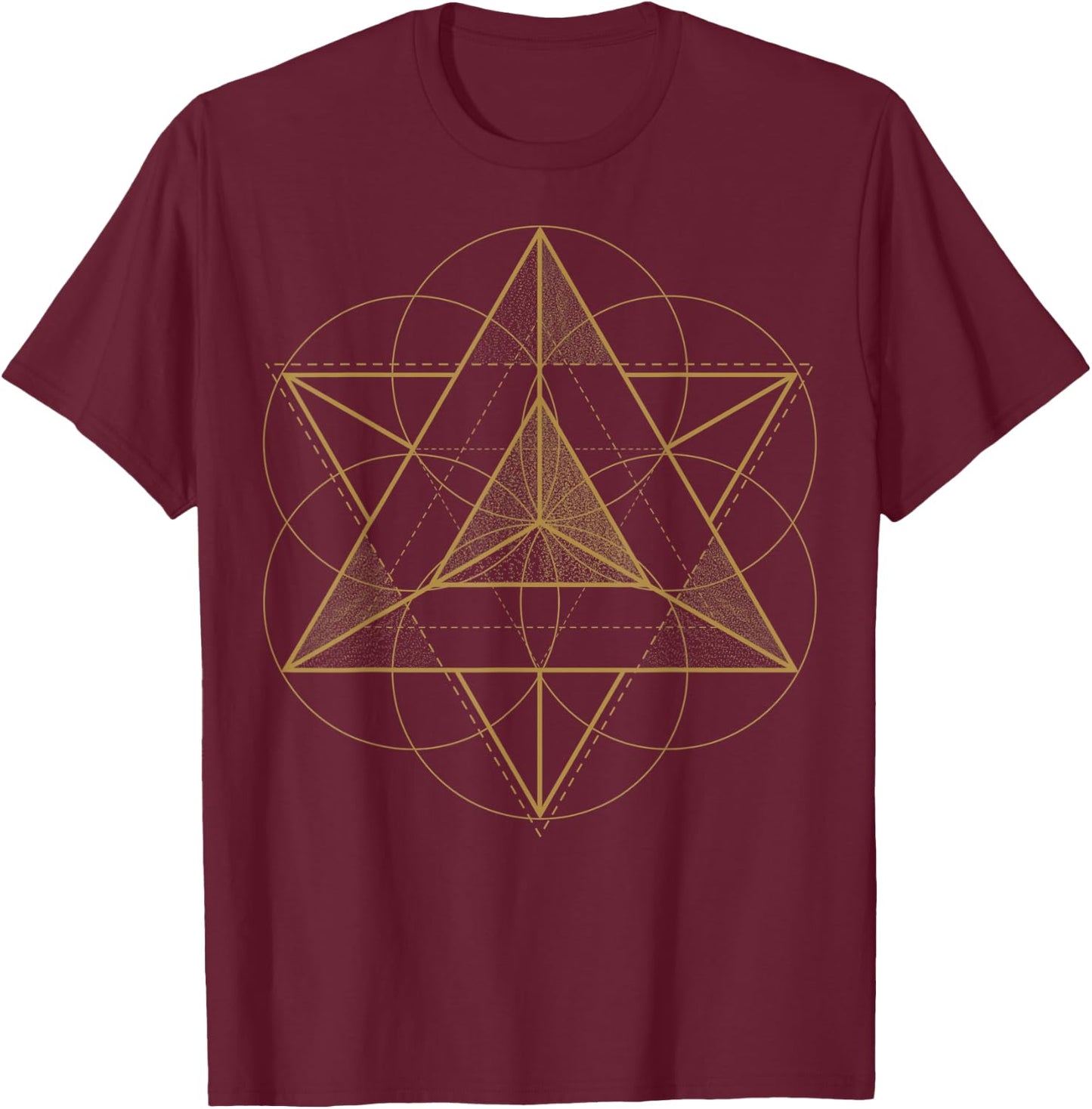Sacred Geometrie Stern Tetraeder Merkaba T-Shirt - T-Shirt | Maroon