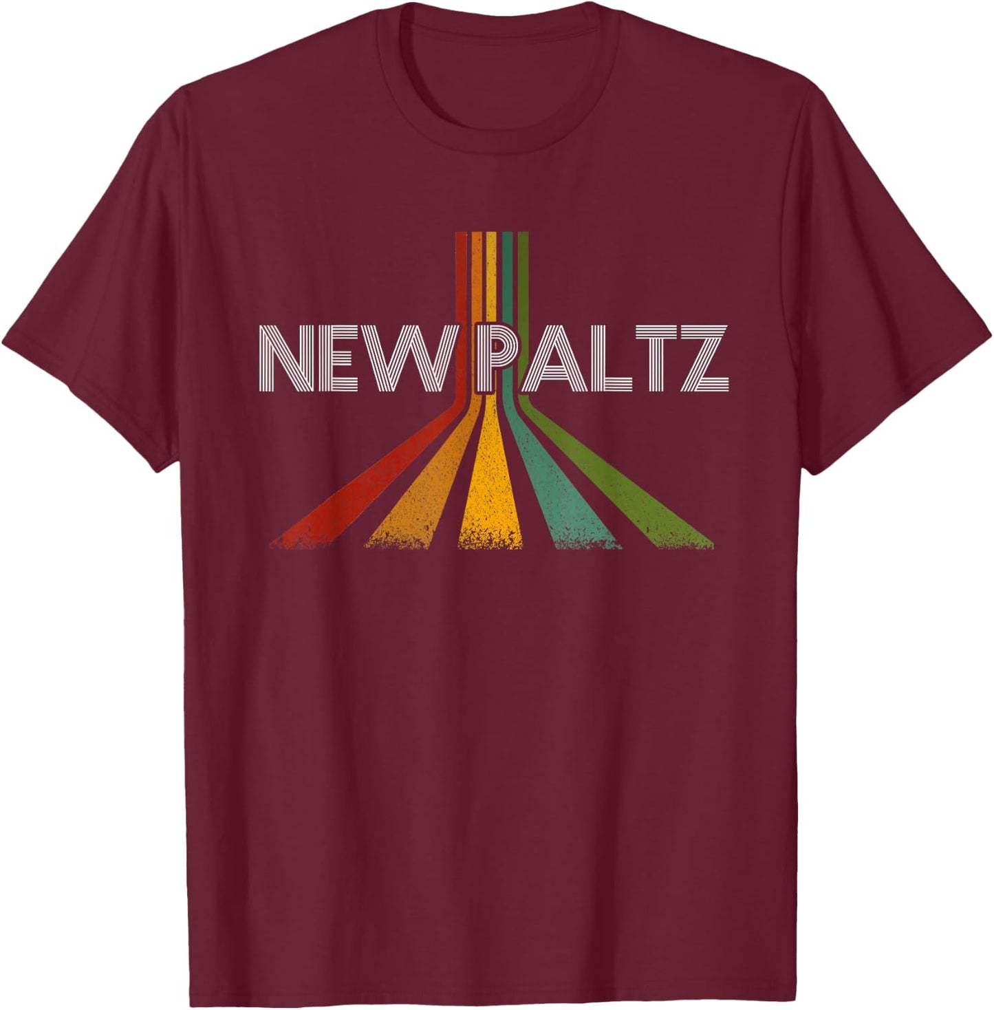New Paltz New York Vintage Retro T-Shirt - T-Shirt | Maroon