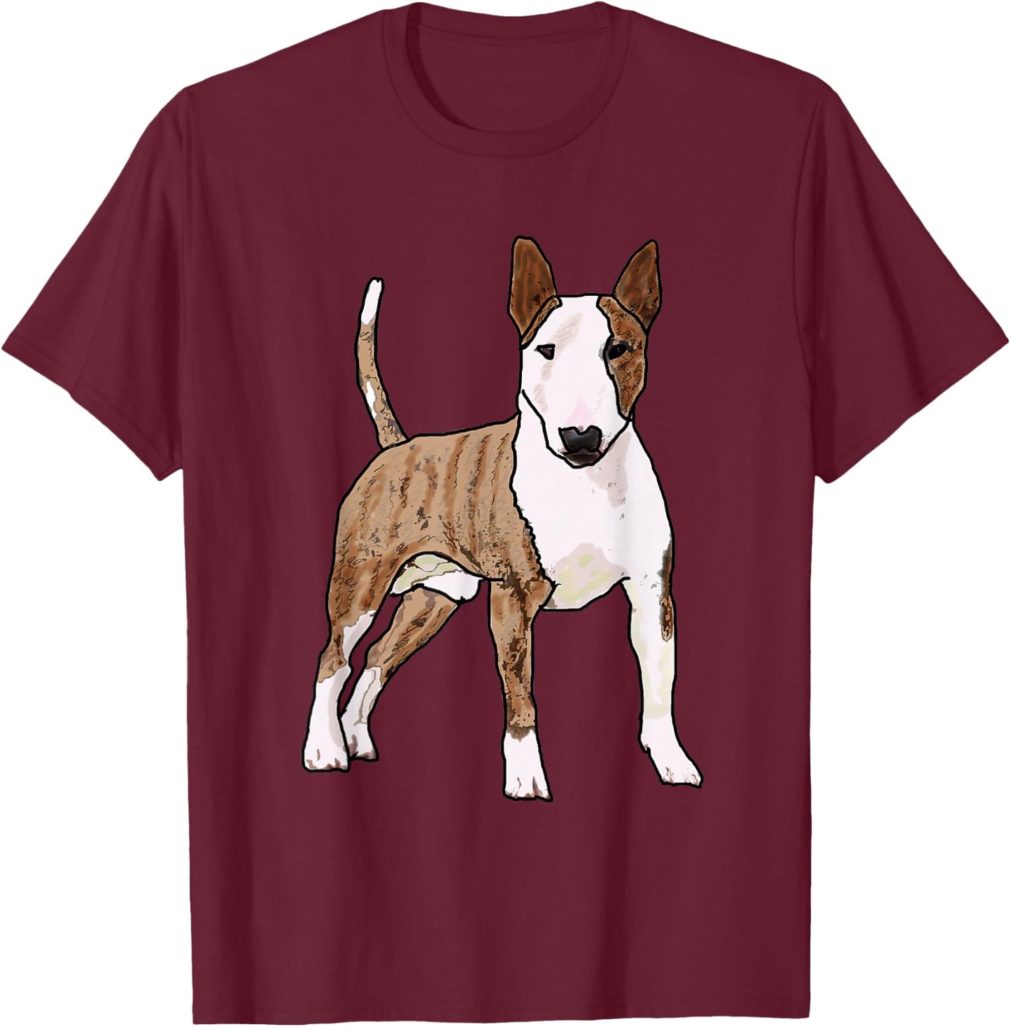 Mark Ewbie Designs English Bull Terrier -Kids Black Small Classic Fit Short Sleeve T-Shirt - T-Shirt | Maroon