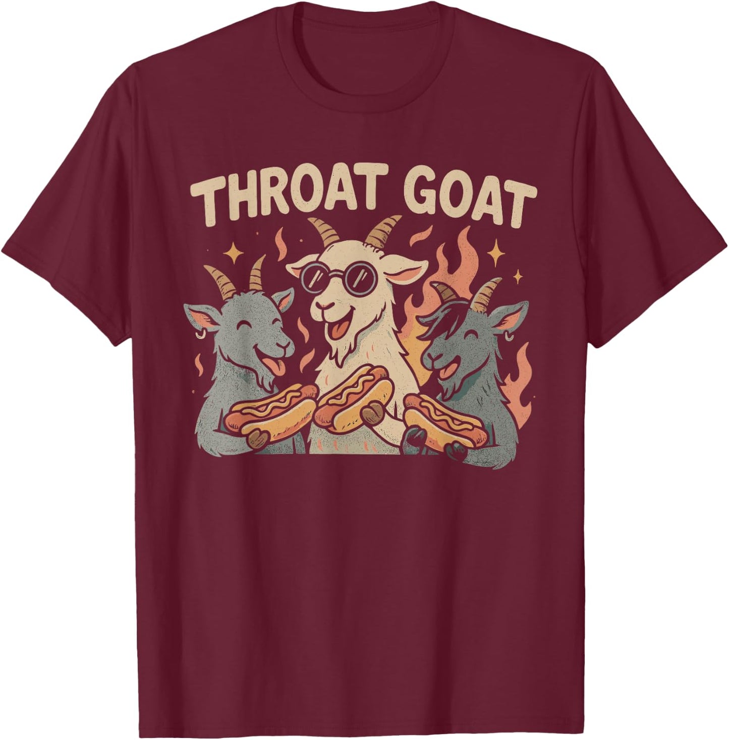 Throat Goat Inappropriate Adult Humor T-Shirt - T-Shirt | Maroon