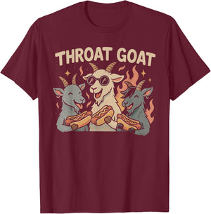 Throat Goat Inappropriate Adult Humor T-Shirt - T-Shirt | Maroon