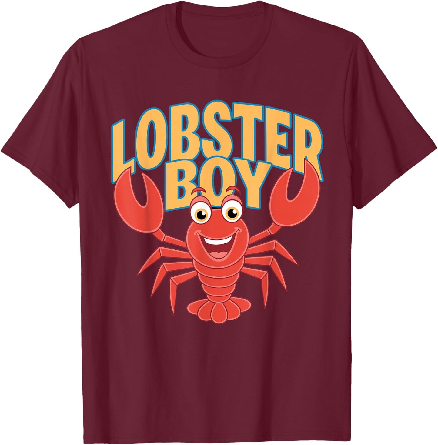 Lobster Boy | Childrens Lobsters Product | Kids Boys Lobster T-Shirt - T-Shirt | Maroon