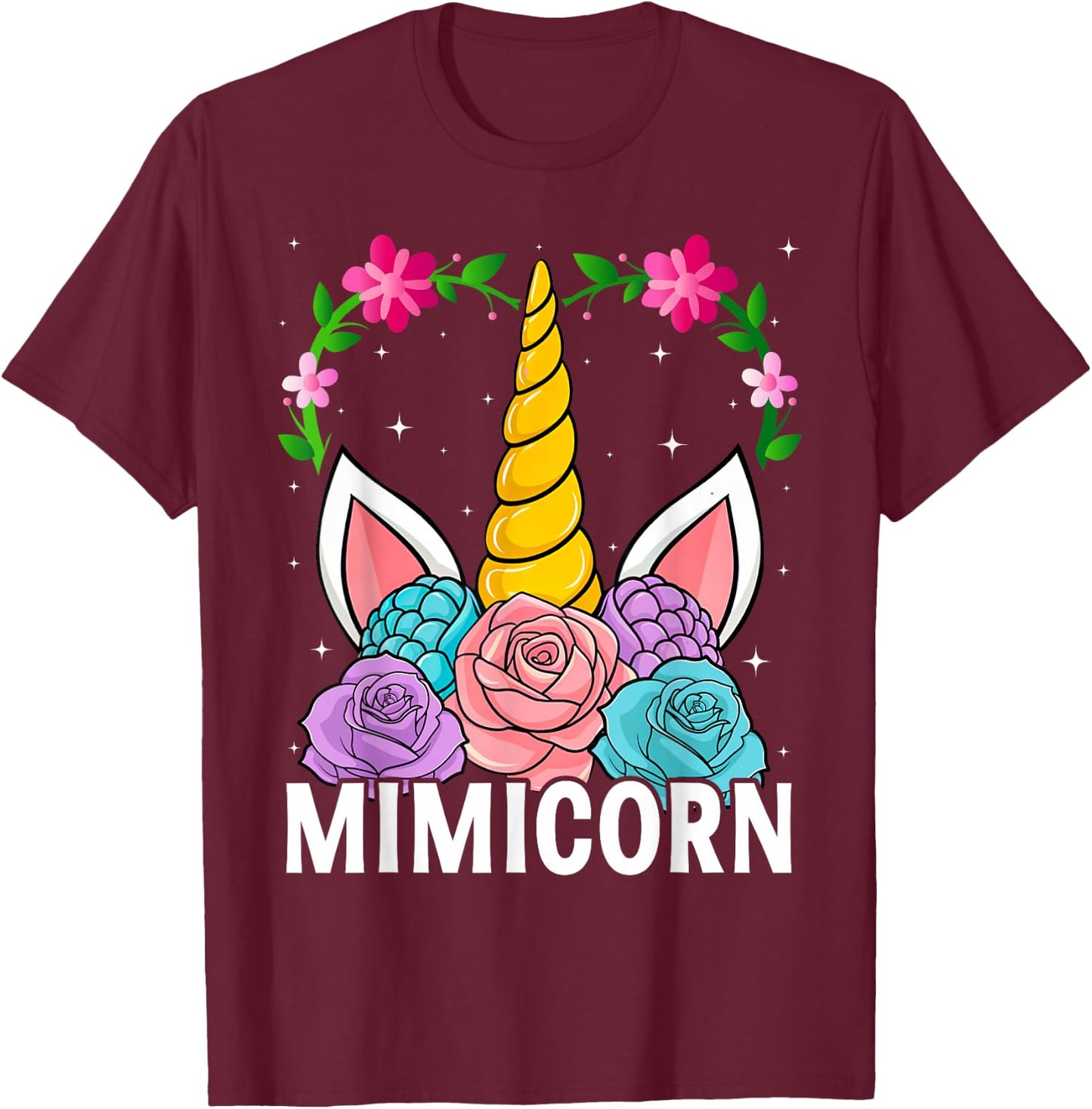 Funny Mimicorn Unicorn Costume Women Mom Mother's Day T-Shirt - T-Shirt | Maroon