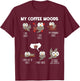 Owl shirt - Gift owl lovers and coffee drinkers T-Shirt - T-Shirt | Maroon