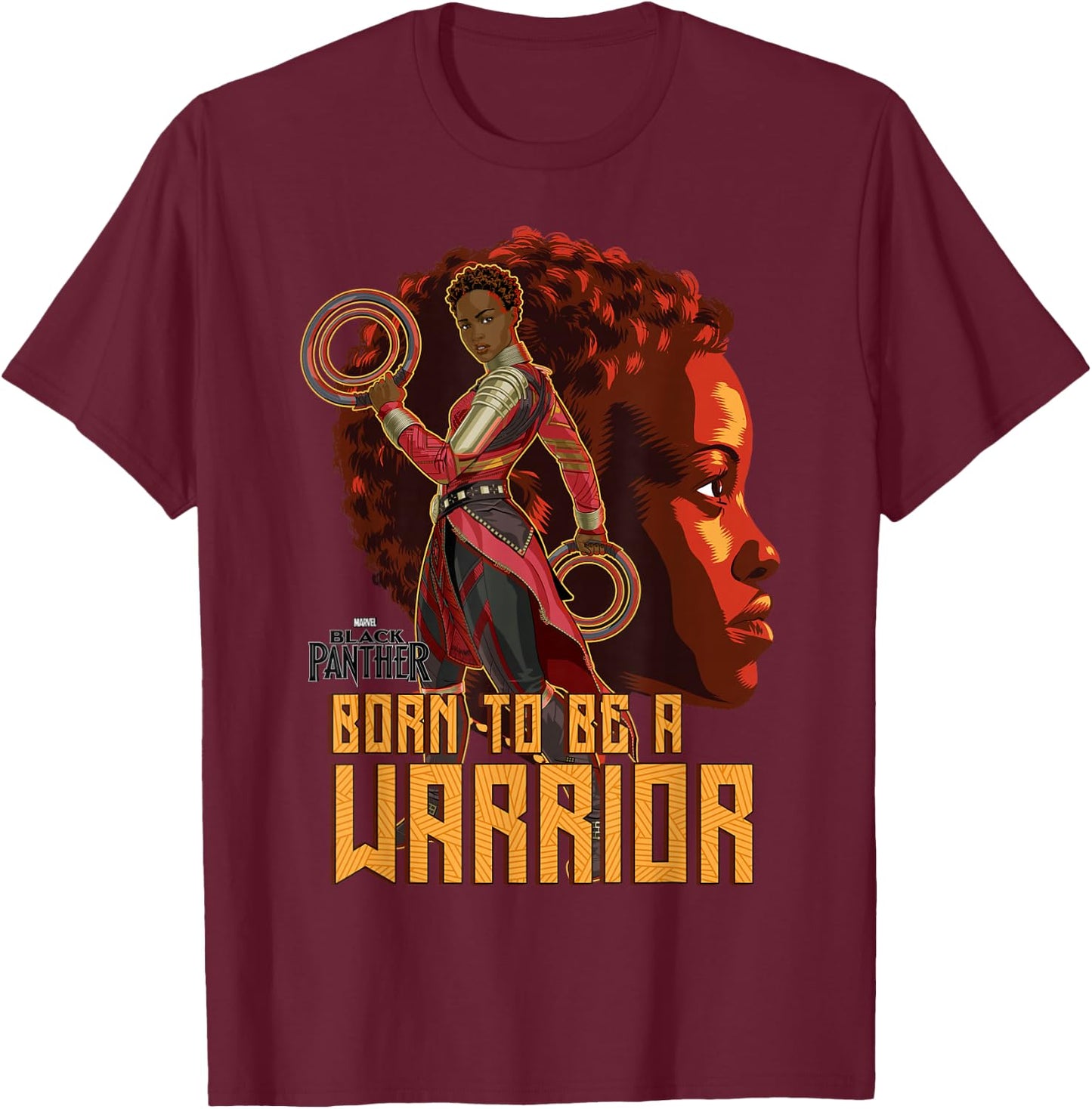Marvel Black Panther Movie Nakia Profile Graphic T-Shirt - T-Shirt | Maroon