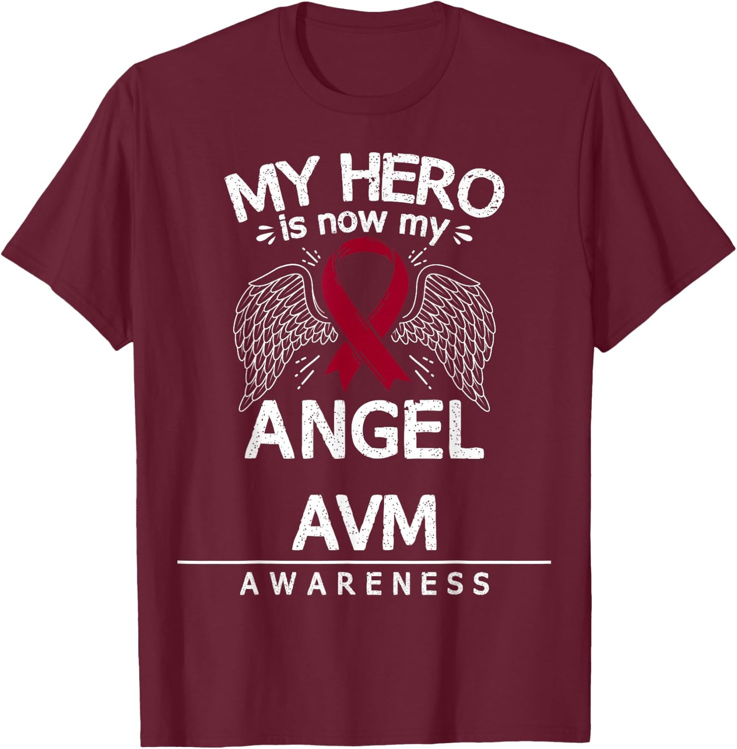 Arteriovenous Malformation Survivor - AVM Awareness Ribbon T-Shirt - T-Shirt | Maroon