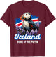 Iceland Iceland Iceland Flag Puffin , black T-Shirt - T-Shirt | Maroon
