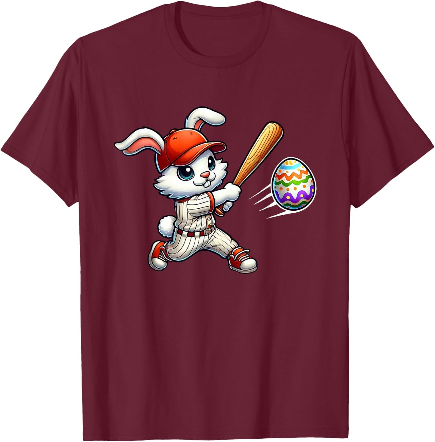 Easter Baseball Design for Boys Easter Bunny T-Shirt - T-Shirt | Maroon