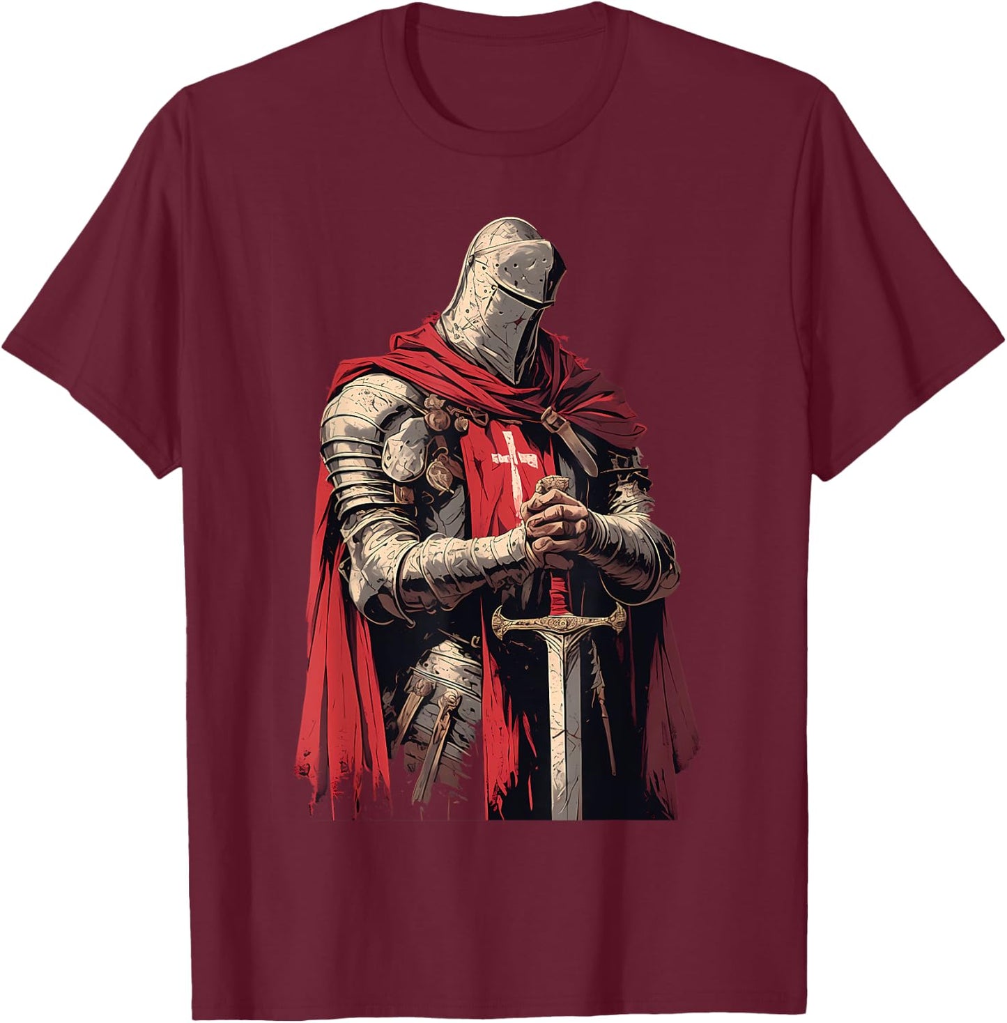Hospitaller knight Medieval knight Templar knight T-Shirt - T-Shirt | Maroon