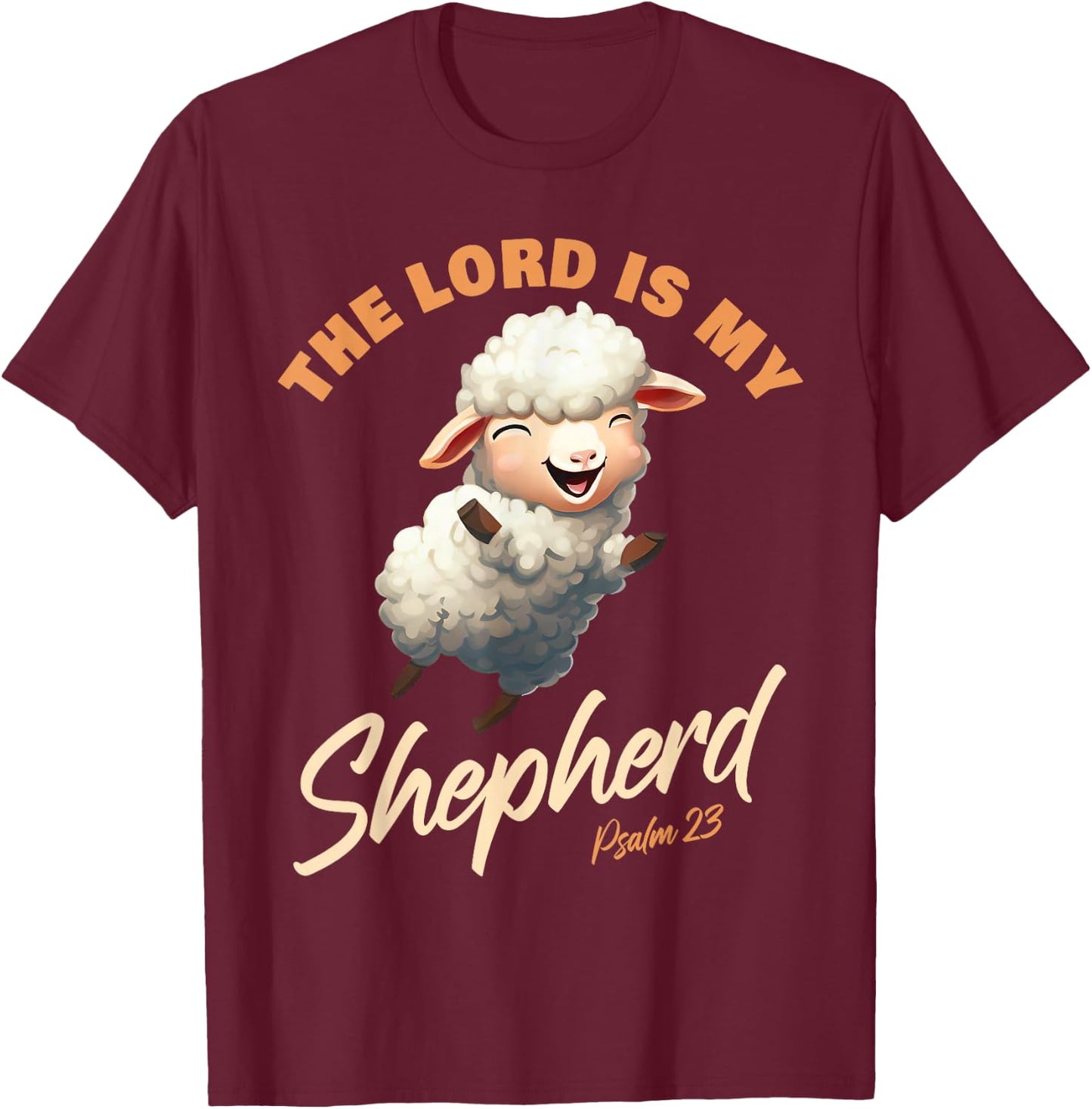 Der Herr ist mein Hirte – Psalmen 23 Christlicher Glaube Vers T-Shirt - T-Shirt | Maroon