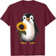 Penguin Sunflower T-Shirt - T-Shirt | Maroon
