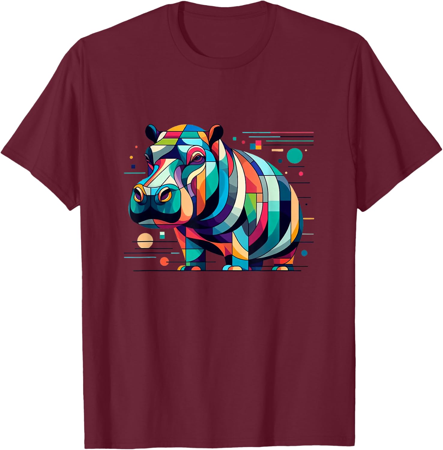 Hippo Hippopotamus Wildlife Animal T-Shirt - T-Shirt | Maroon