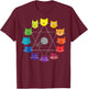 Cat Themed Artist Color Wheel Educational Art Teacher Small T-Shirt - T-Shirt | Maroon