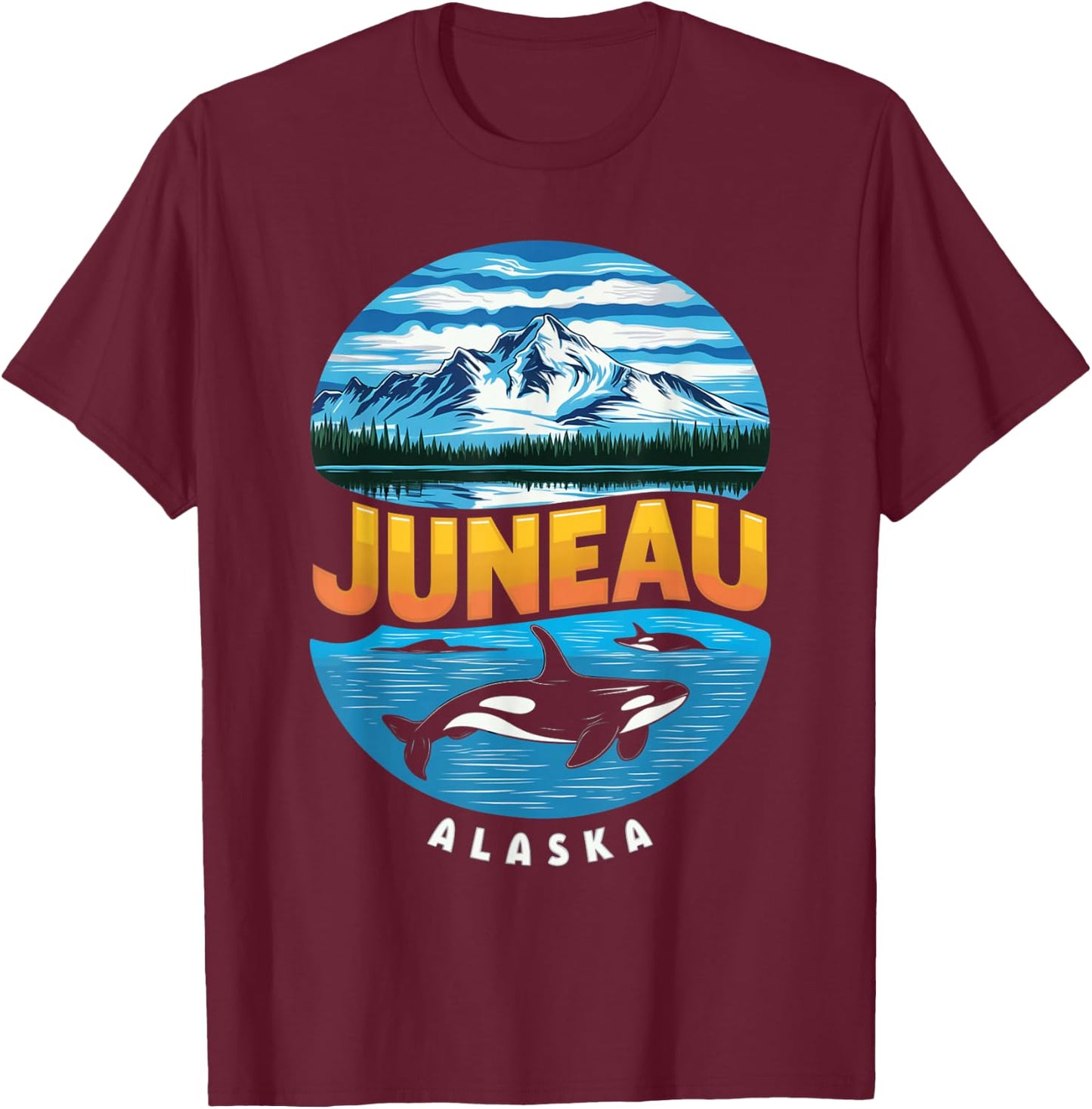 Juneau Alaska Glacier Majesty T-Shirt - T-Shirt | Maroon