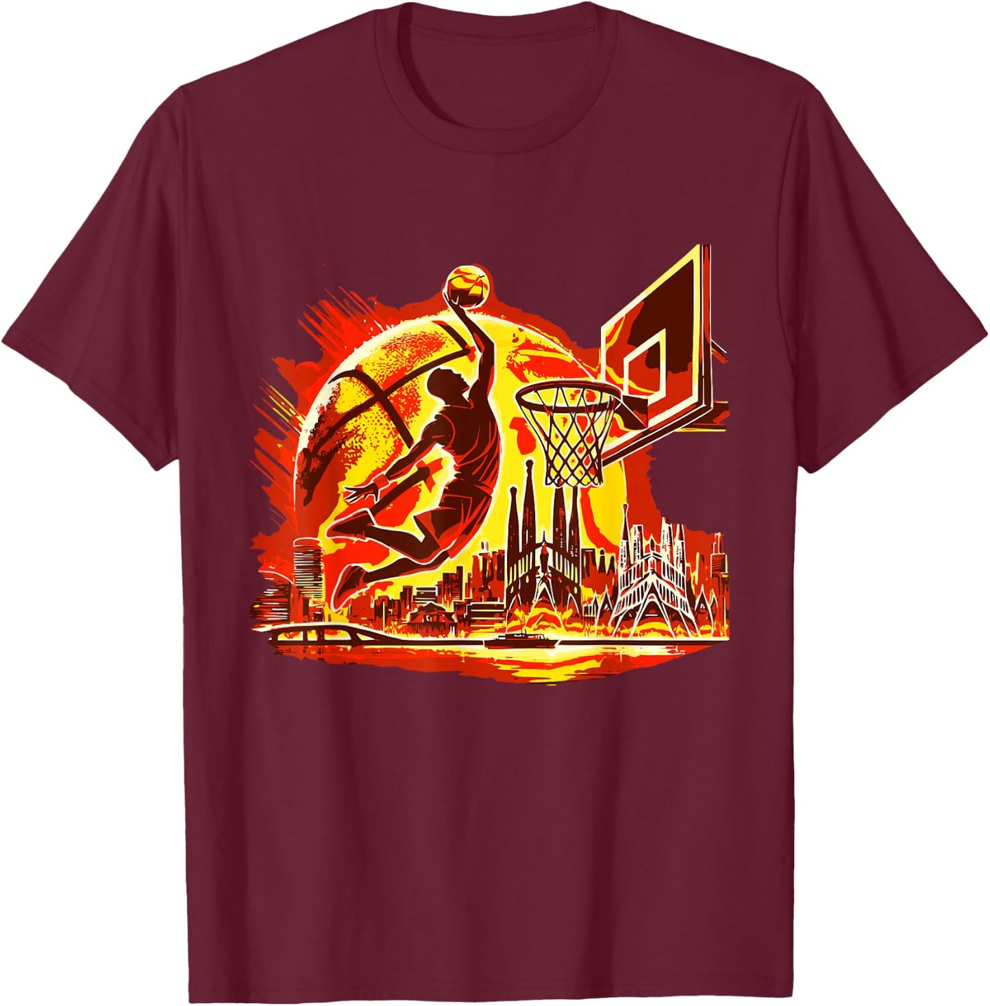 Basketball and Boys , Black, S T-Shirt - T-Shirt | Maroon