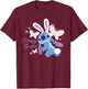 Disney Lilo & Stitch Hoppy Easter Bunny and Butterflies , black T-Shirt - T-Shirt | Maroon