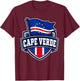 Cape Verde Patriotic Flag Shield Emblem Sport Fan T-Shirt - T-Shirt | Maroon