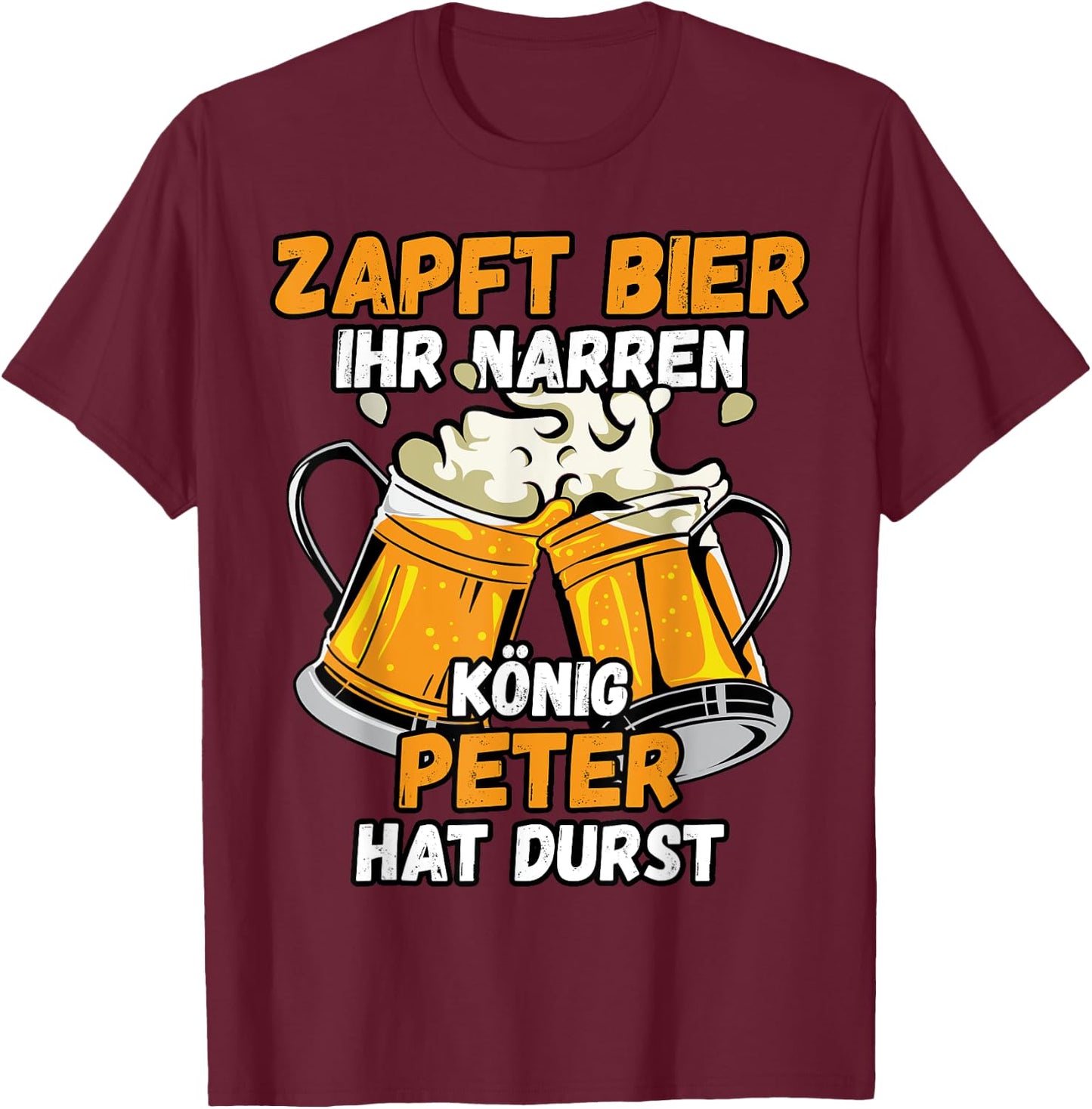 PETER Name Vorname Biertrinker Bier Spruch T-Shirt - T-Shirt | Maroon