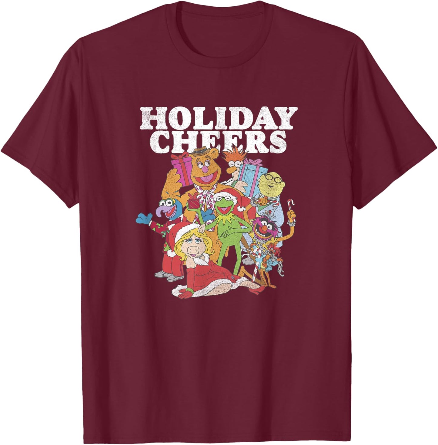 Disney Christmas The Muppets Holiday Cheers T-Shirt - T-Shirt | Maroon
