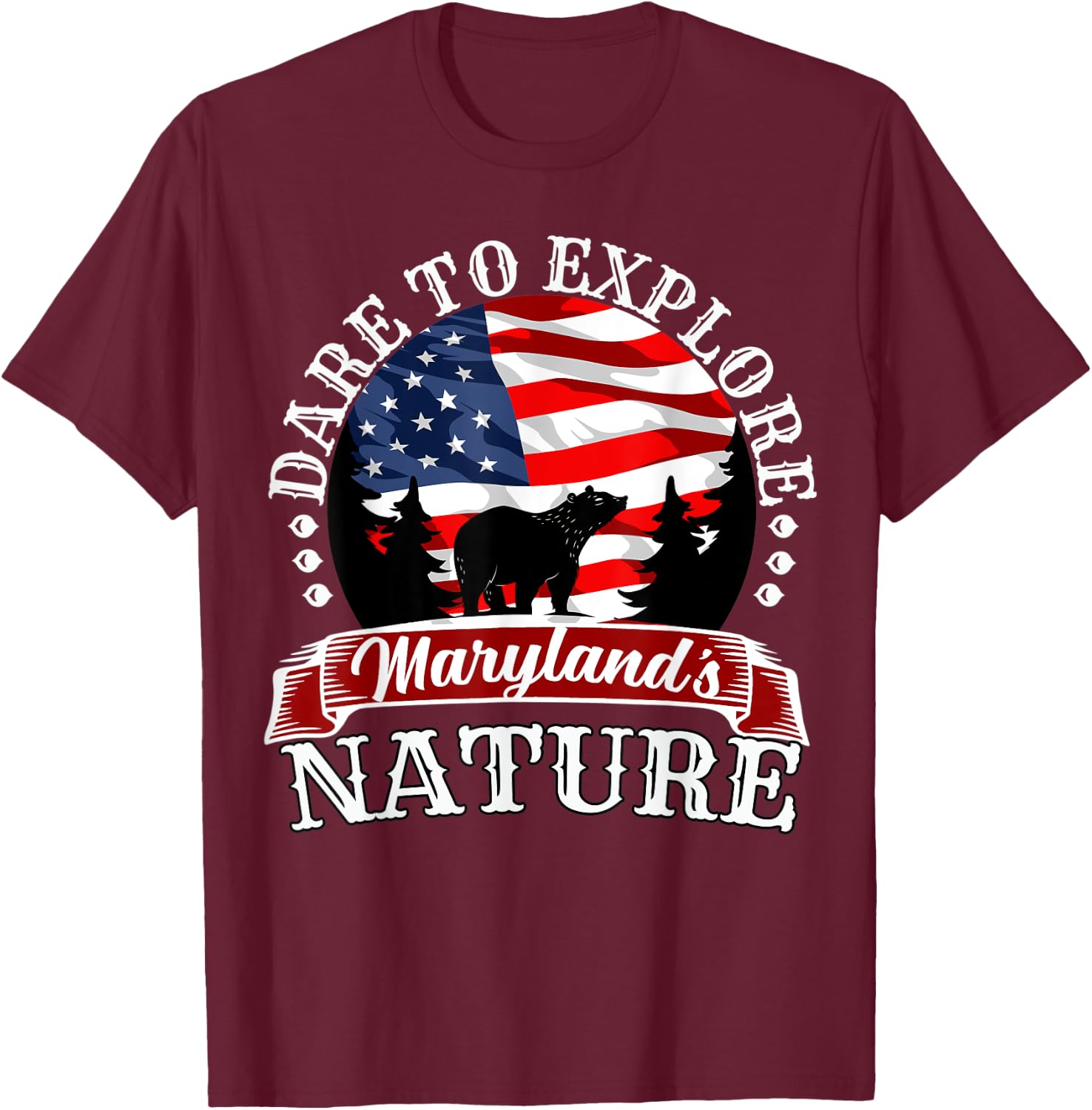 Holiday Vacation On Maryland Mountains Best Camping T-Shirt - T-Shirt | Maroon