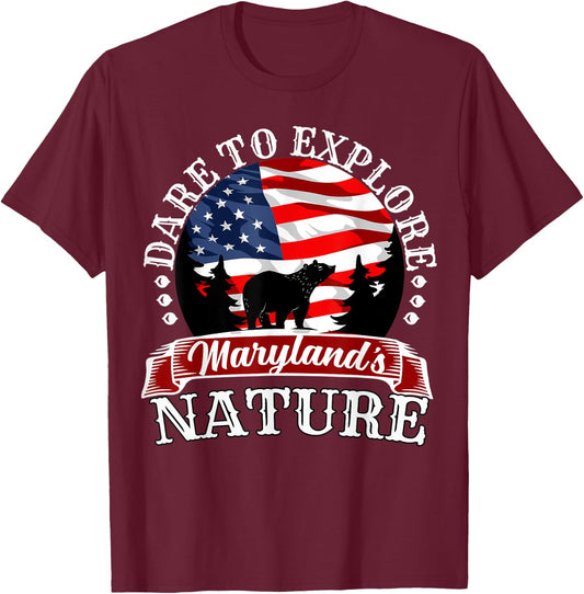 Holiday Vacation On Maryland Mountains Best Camping T-Shirt - T-Shirt | Maroon
