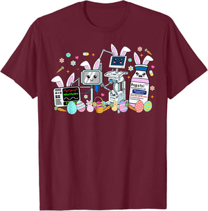 ICU Nurse Easter Day CRNA Nurse Pharmacology Bunny Nursing T-Shirt - T-Shirt | Maroon