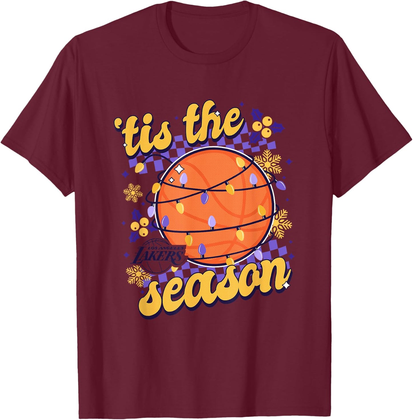 NBA Los Angeles Lakers Christmas Tis The Season T-Shirt - T-Shirt | Maroon